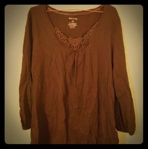 Brown Mid-sleeve Top